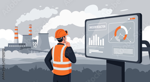 Analyzing emission reduction data near industrial infrastructure for environmental strategy