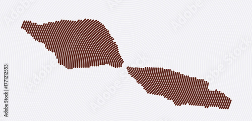 Samoa shape rings. Country map formed by stacked circles. Samoa boundary shape design. Awesome vector illustration.