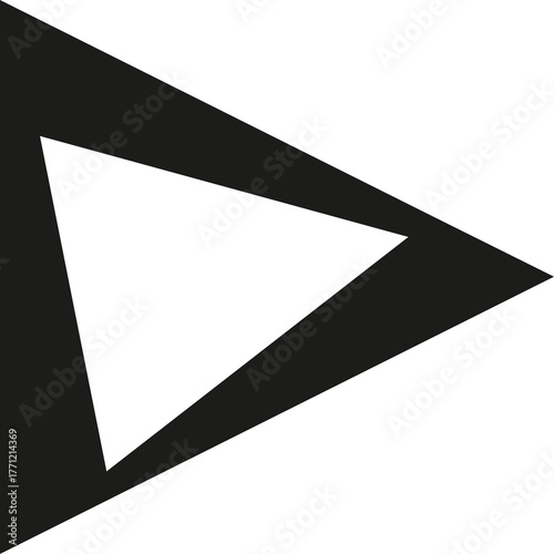 Free Download Black Triangle Play Button Icon With White Inner Triangle On Transparent Background Simple Geometric Design - GFXLoad