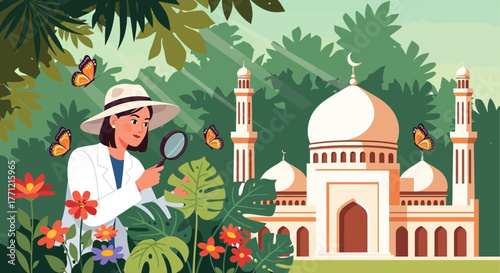 Investigating Flora and Fauna Near a Mosque: A Botanist's Tropical Observation