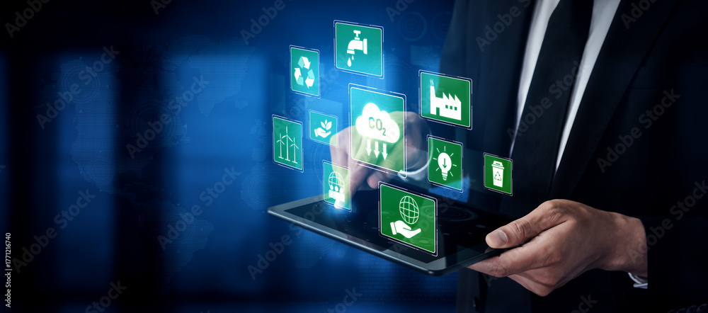 Obraz premium ESG concept integrates environmental, social, and governance practices to promote sustainability, responsibility, and ethical business development Vouch