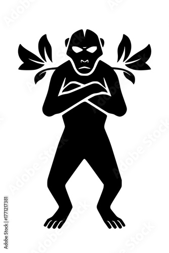 Silhouette of Winged Leaf Monkey Guardian