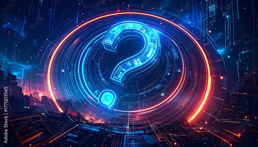 Fototapeta premium Tech question mark