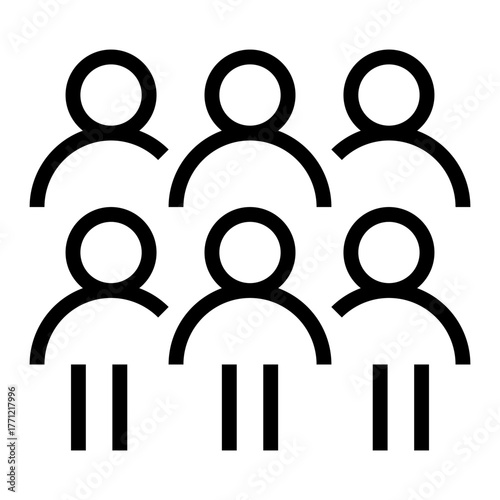 People Group User Icon Set for Teamwork and Community