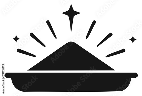 Sparkling Pile of Powder or Granules in a Dish Silhouette