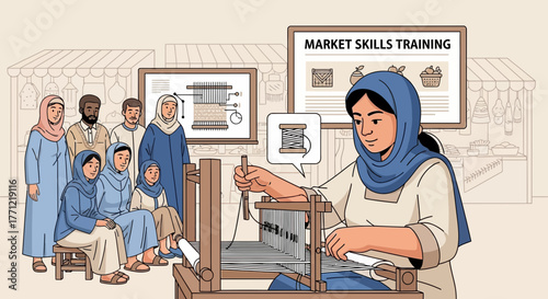 Empowering women through market skills training and traditional weaving techniques