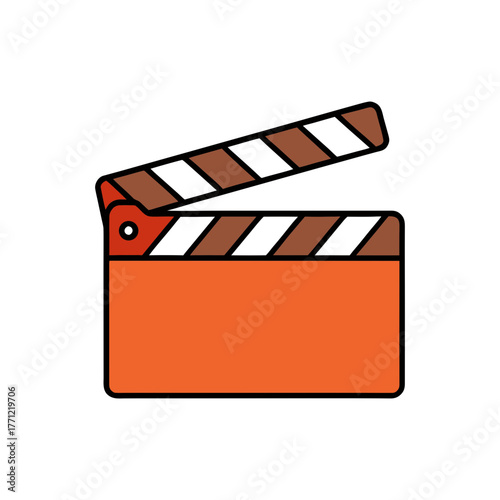 Isolated film clapper on transparent background