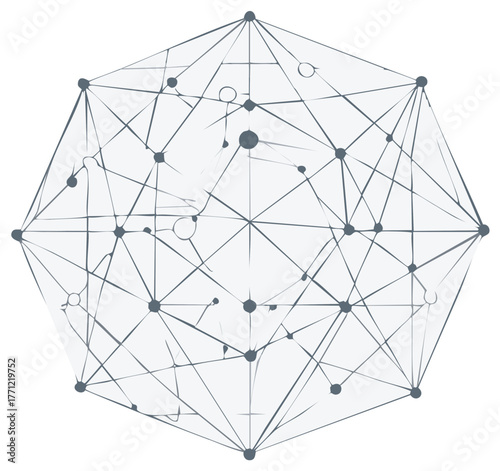 Dodecahedron with Triangular Mesh and Points Representing a Geometric Concept