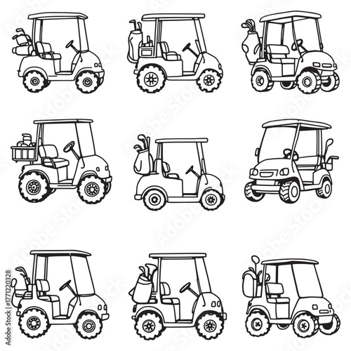 Golf Cart Journey Through Sunlit Golf Courses