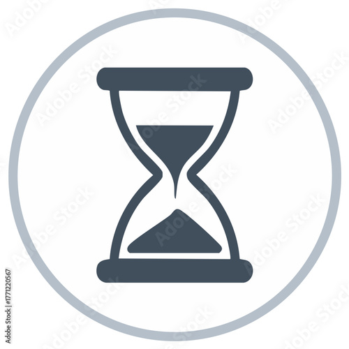 Hourglass Icon within a Circle Vector