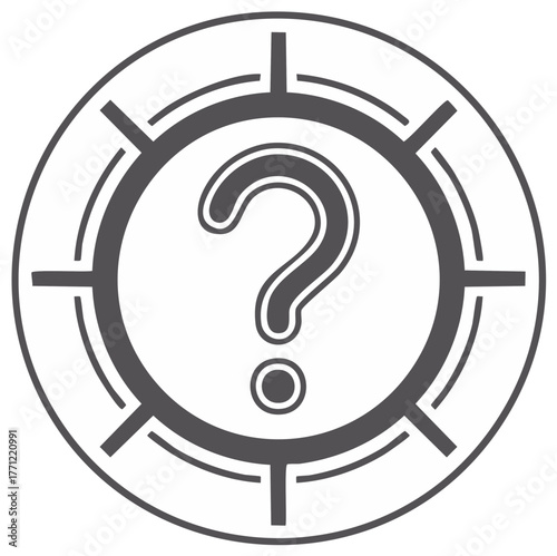 Question mark target symbol, aim, question, decision, confusion