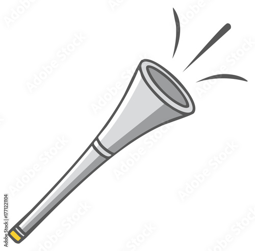 Gray Celebration Noise Maker horn signaling and amplifying sound for celebrations and party