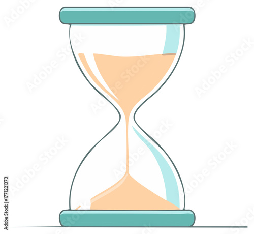 Simple hourglass illustration with flowing sand measuring passing time