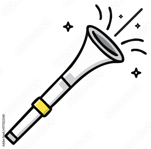 Simple party horn noisemaker celebration icon vector illustration