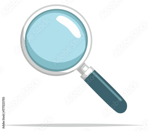 Cartoon magnifying glass illustration, concept of search and investigation