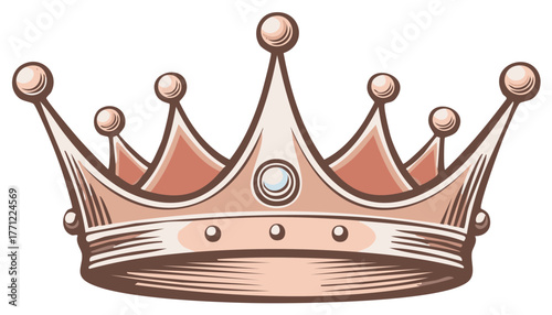 Elegant Crown Illustration with Jewels and Ornate Design
