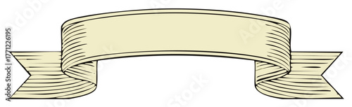 Simple vintage parchment banner illustration with room for custom text and message, scroll graphic, isolated