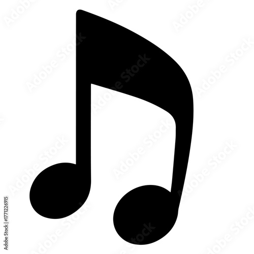 Black and white vector silhouette of Music Note Icons