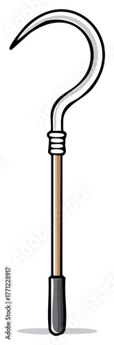 Stylized Grim Reaper Scythe and Sickle Tool Illustration