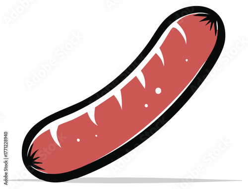 Stylized Sausage Illustration Depicting Food and Cooking for Culinary Projects and Gourmet Applications