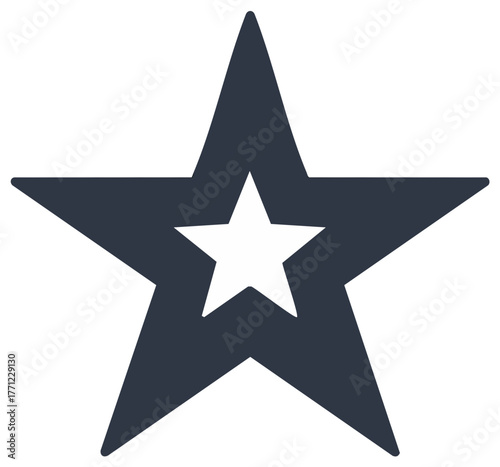 Geometric Star Shape with Internal White Star for Symbolism and Design Applications