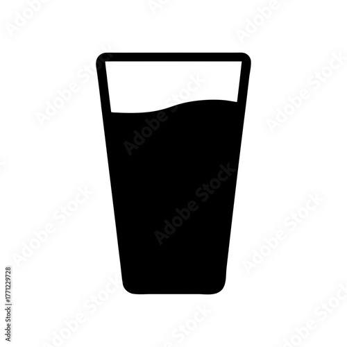 Simple water glass silhouette vector clean design for hydration health drink and fresh lifestyle symbol