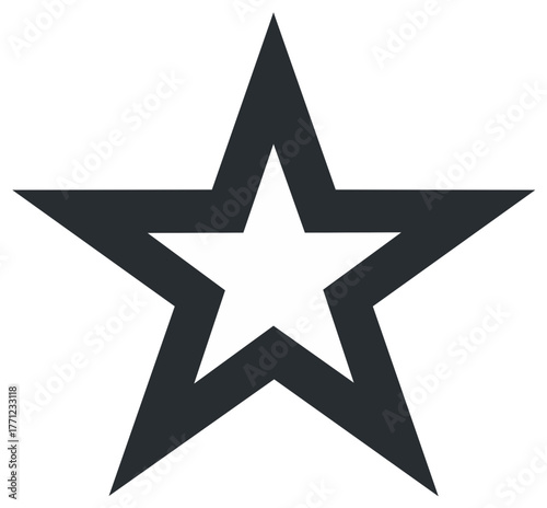 Stylized star outline shape geometric symbol illustration dark grey on white background