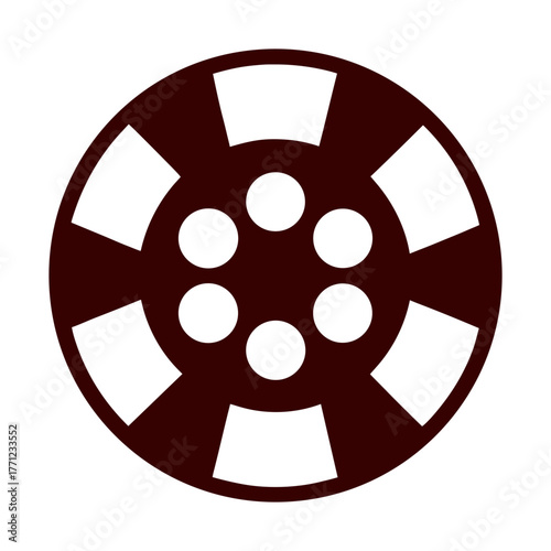 Stylized circular film reel vector illustration for media projects vector