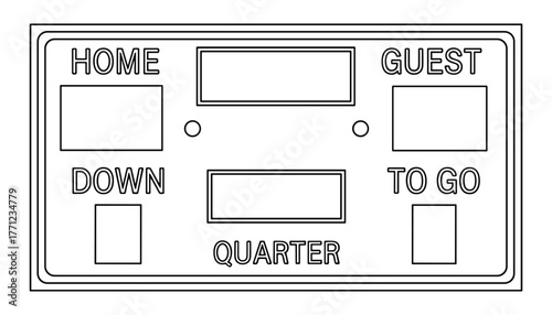 Scoreboard Outline Vector Illustration for Games