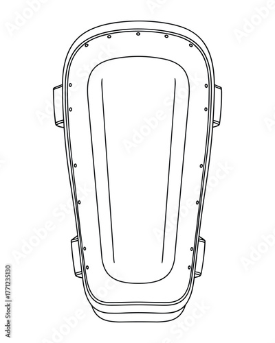 Top View of Knee Pad Line Art Illustration for Safety and Protection