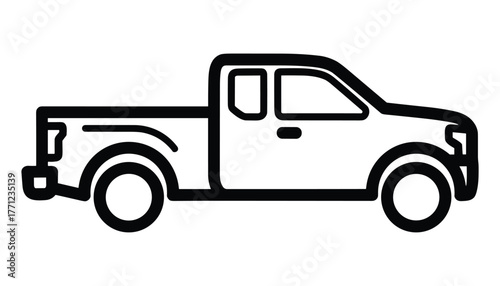 Truck Icon Flat Line Design Vehicle Symbol Transportation Automotive