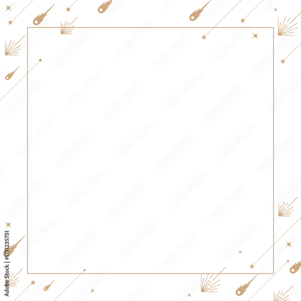 Fototapeta premium Gold star png frame, simple sky element for planner, transparent background