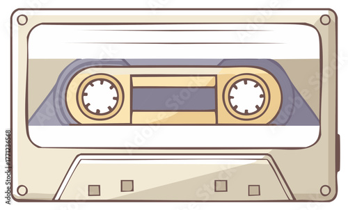 Nostalgic Cartoon Audio Cassette Tape for Retro Music and Vintage Themes