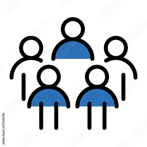 People Group User Icon Set for Teamwork and Community