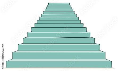 Endless Stairway Illustration with Repetitive Steps Leading Upward, Symbolizing Progress and Climbing Towards Goals