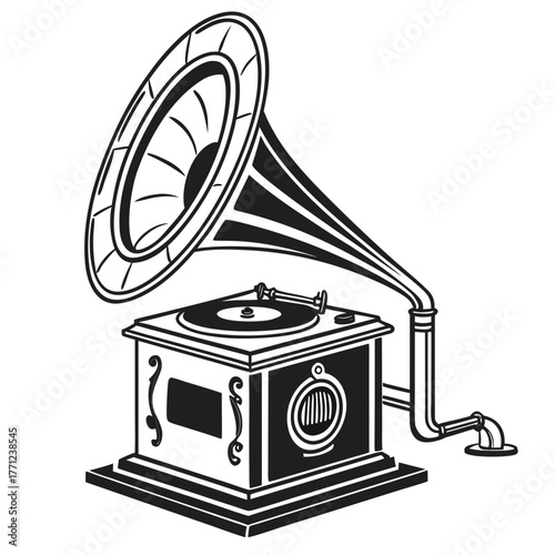 gramophone vinyl ready vector illustration