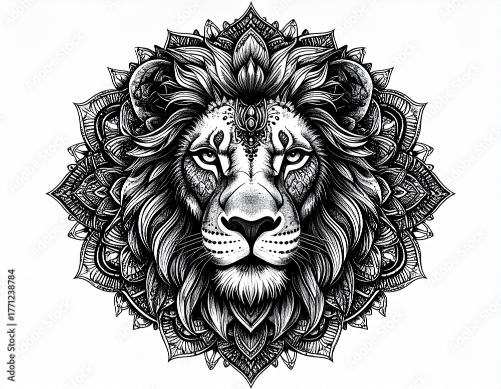 Obraz premium Face of Lion head vector illustration
