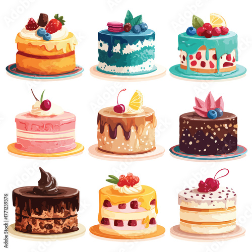 cake vector set