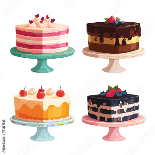 cake vector set