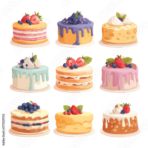 cake vector set