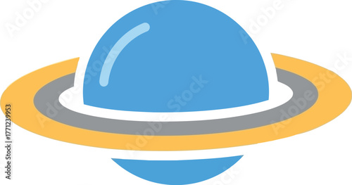 Cartoon saturn planet icon vector space astronomy illustration vector