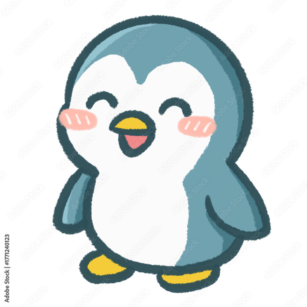 Obraz premium Happy Penguin Cute Cartoon Animal Character for Kids
