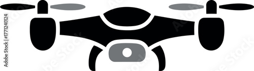 Modern drone icon technology aerial view vector