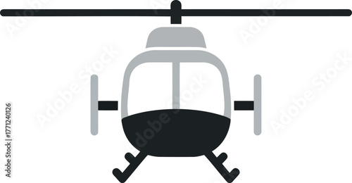 Modern light helicopter front view vector illustration transportation aviation vector
