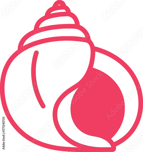 Abstract conch shell logo vector minimalist ocean symbol icon vector