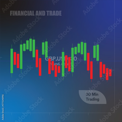 Vector illustration of bussiness trading chart graph.
