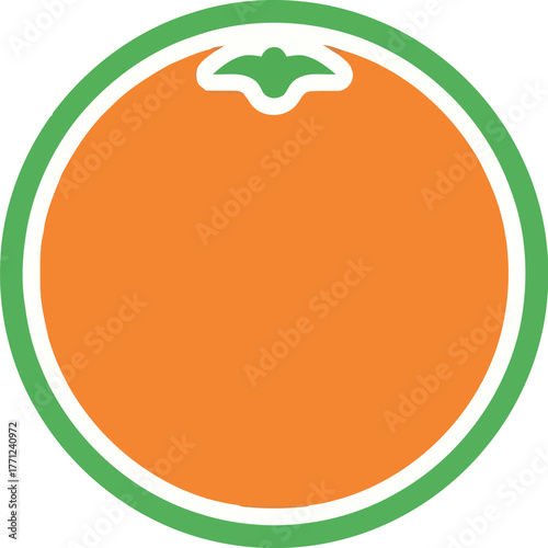 Vibrant orange citrus fruit icon flat design isolated vector