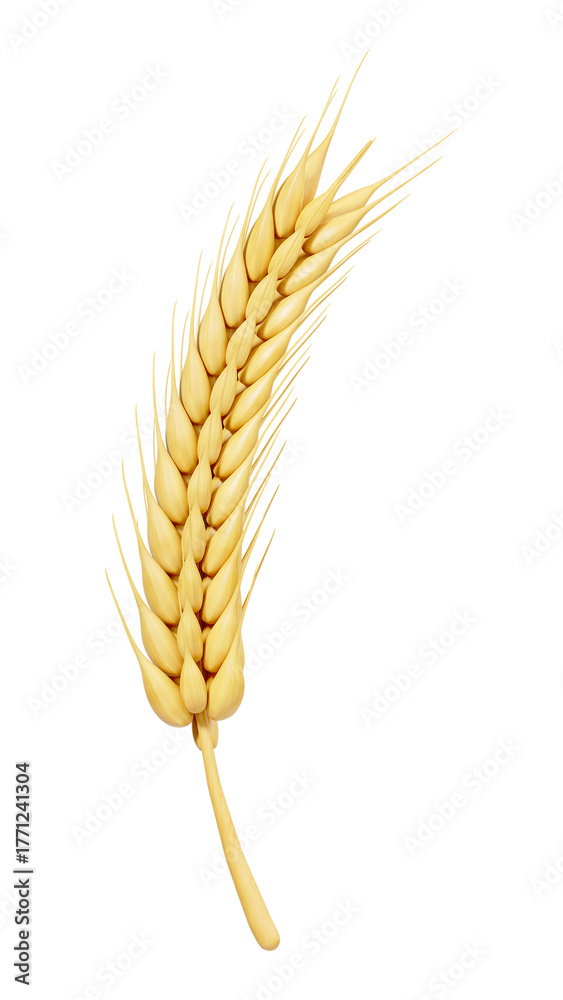Obraz premium PNG 3D wheat branch, element illustration, transparent background