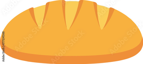 Artisan sourdough loaf fresh baked golden crust bakery food illustration vector