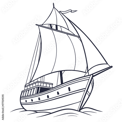 pirate ship isolated on white